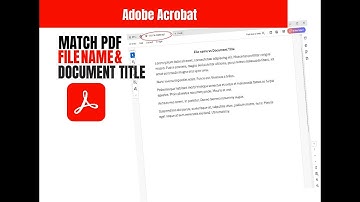 How to fix PDF document title not matching file name - Adobe Acrobat