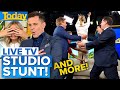 Ally attempts a ‘dangerous’ acrobatic stunt in TV studio | Today Show Australia