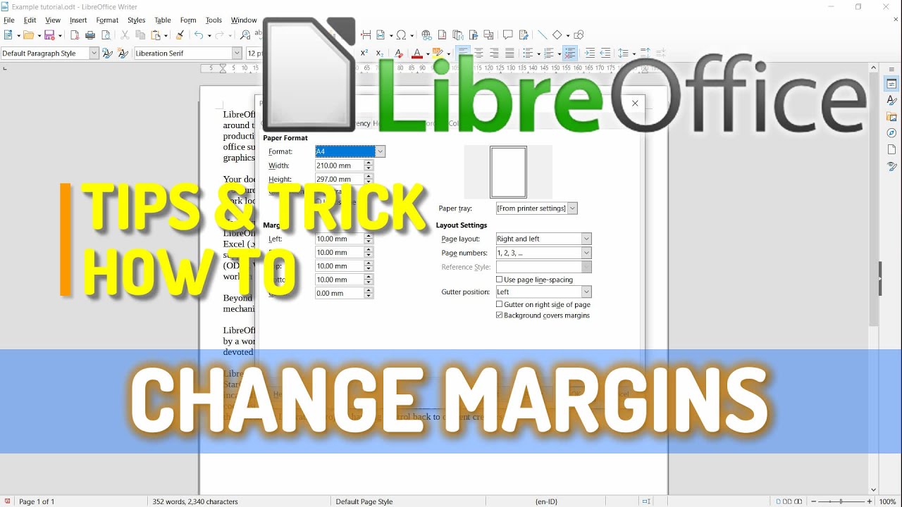 Libreoffice Writer How To Change Margins