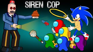 Siren Cop in the roblox VS Among us - 어몽어스 Peanut among us