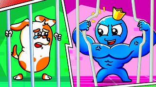 Rainbow Friends | Prison Escape Game: Blue Trains To Become Strong | Hoo Doo Animation