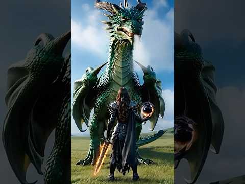A Dragon Maiden Walks Up to a Giant Dragon video thumbnail
