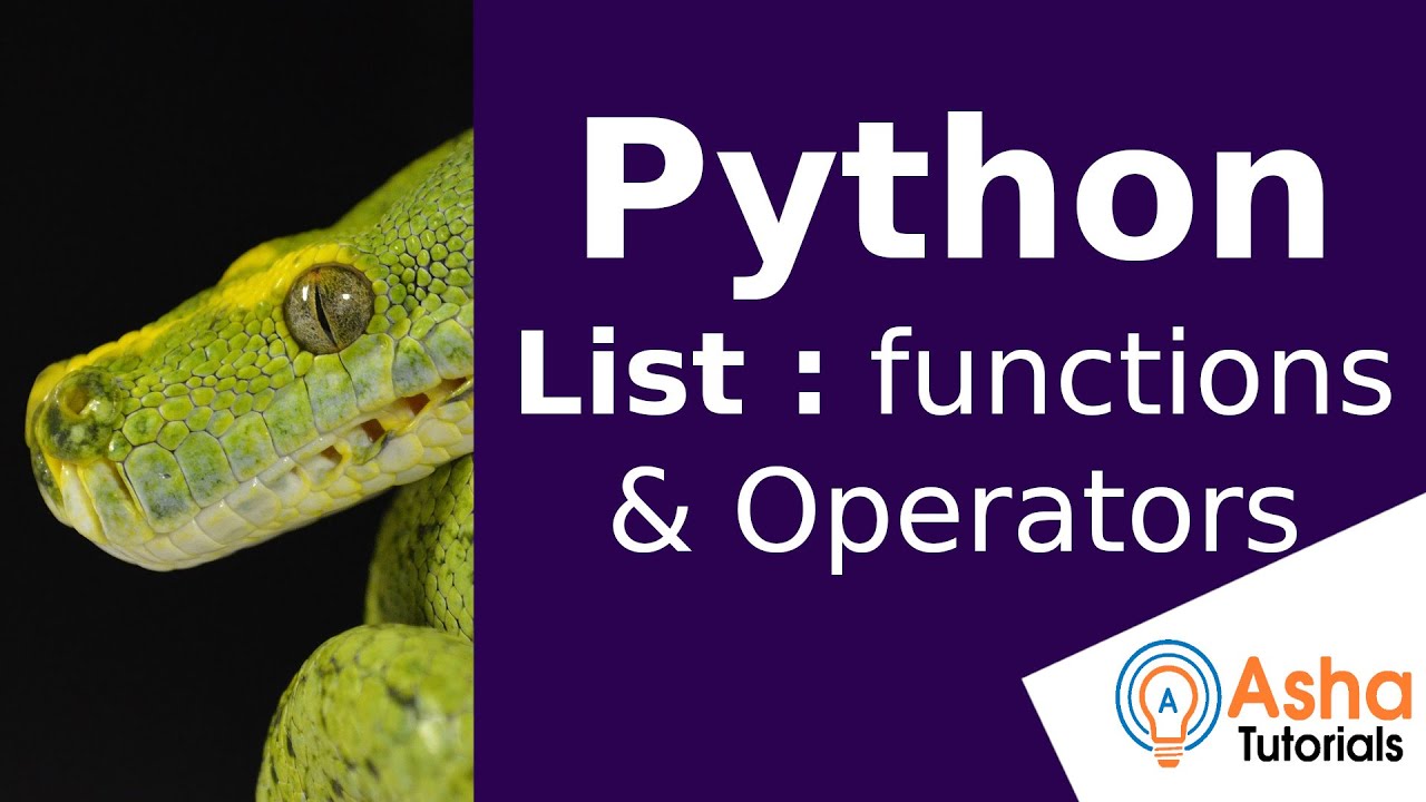 Python List functions and operators - YouTube