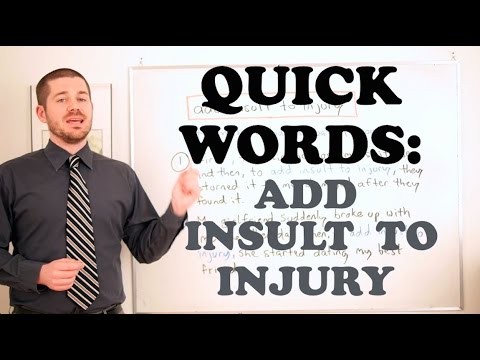 Vidéo: Pour ajouter l'insulte à l'injure ?