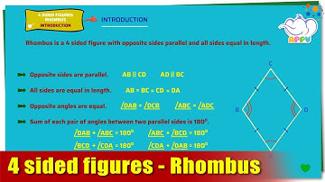 G6 - Module 21 - Introduction - 4 sided figures - Rhombus | Appu Series | Grade 6 Math Learning
