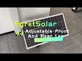 Adjustable tilt mounting solar energy panel installation rear leg and front leg bracket for roof