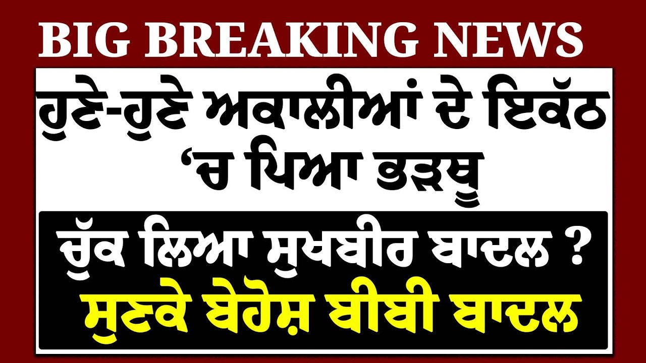 Live :ਹੁਣੇ-ਹੁਣੇ ਅਕਾਲੀਆਂ ਦੇ ਇਕੱਠ 'ਚ ਪਿਆ ਭੜਥੂ, ਚੁੱਕਿਆ Sukhbir, ਧੂੰਹ-ਧੂੰਹ ਕੇ... ਬੇਹੋਸ਼ ਬੀਬੀ Badal