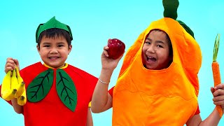 yummy fruits vegetables song jannie toys and colors nursery rhymes kids songs