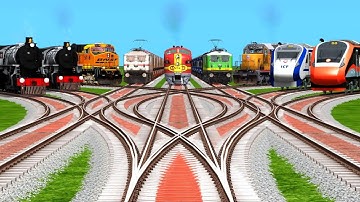 9️⃣ Trains Crossing On Bumping Curved Railroad Tracks Risky Railroad Tracks | indian train simulator