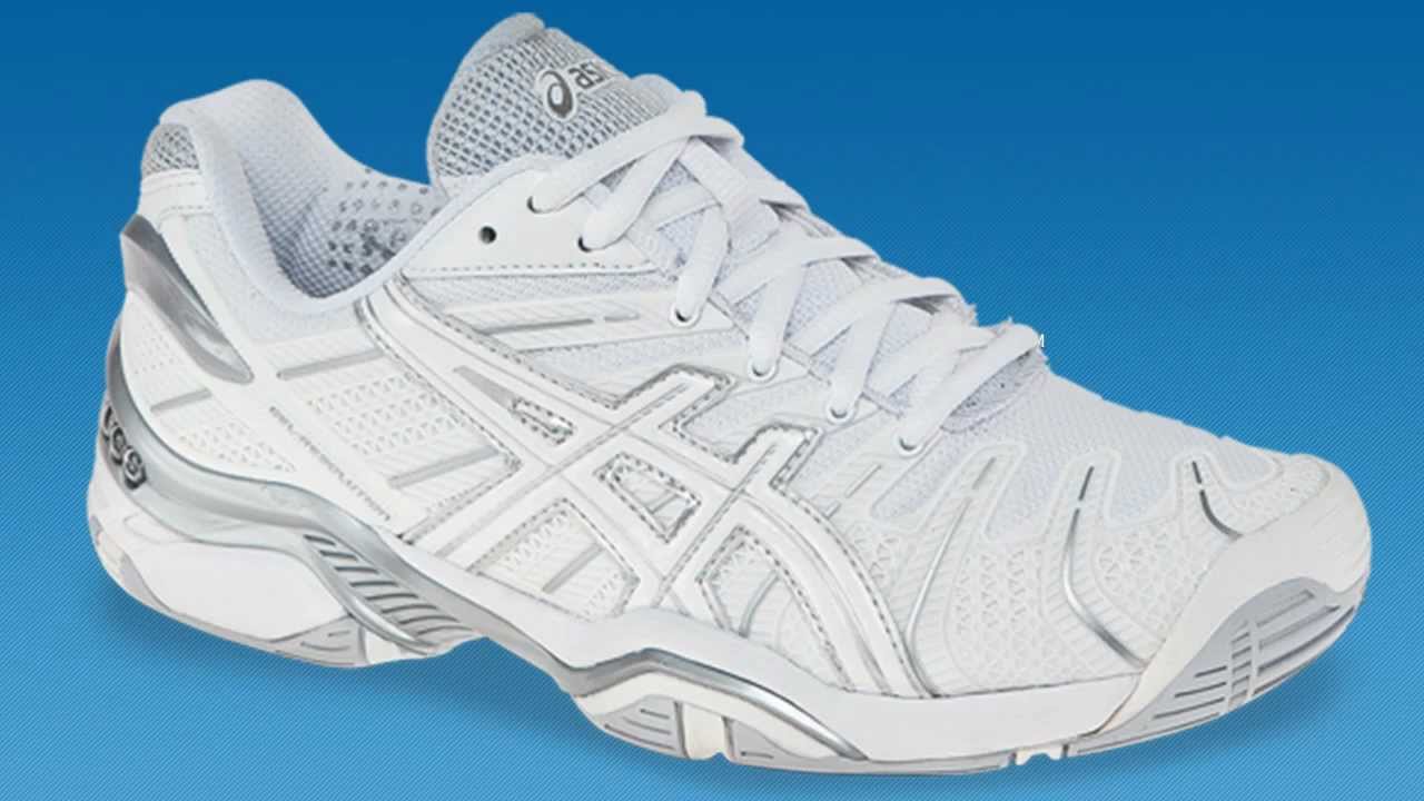 Asics GEL-Resolution 4 Women's Tennis Court Shoes (Wht/ Sil) - YouTube
