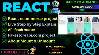 React js e commerce website explained step by step || Fakestoreapi website about || Practice coading