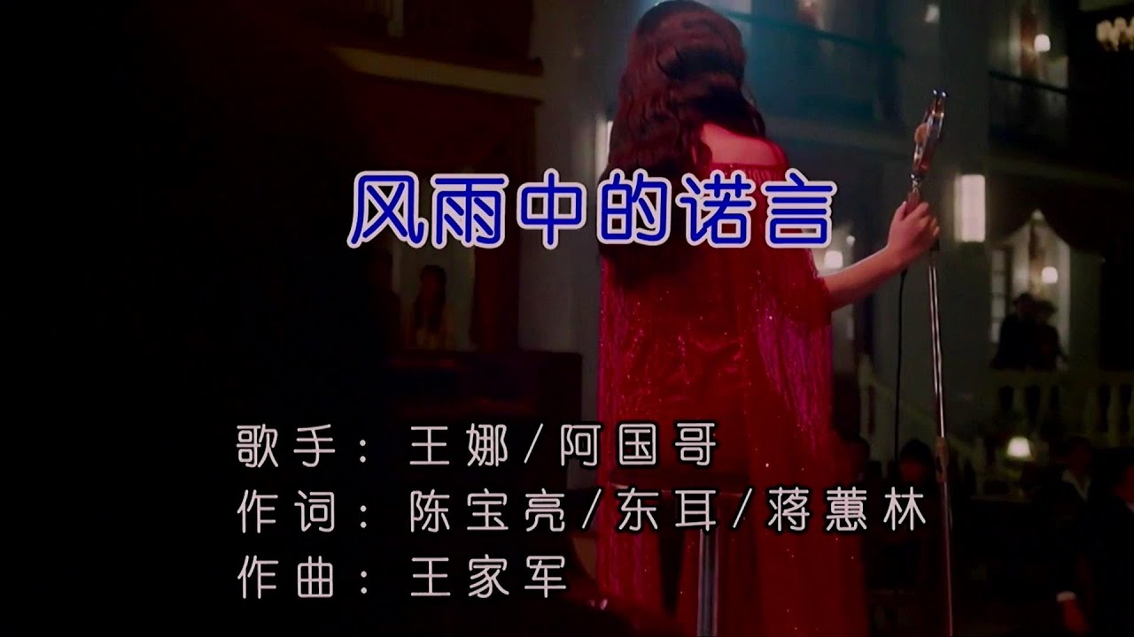 风雨中的诺言 (国粤语对唱) 王娜&阿国哥-演唱 KARAOKE 风雨中的诺言 (国粤语对唱) 王娜&阿国哥-演唱 KARAOKE