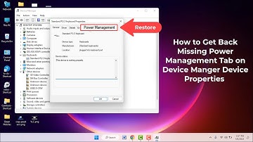 How to Fix Power Management tab Missing in Device Manager of Windows 11/10