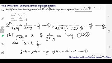 Class 10th (Xth) Mathematics NCERT Chapter 3 Exercise 3.6 Q 1(viii)¦ Maths Class 10 Q 1(viii) Ex 3.6