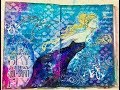 Mixed media art journal tutorial mermaid