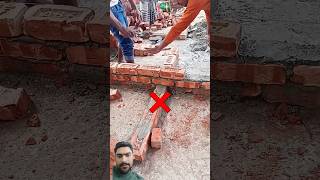 Tricks for Creating Brick Wall Joints #brickwall #construction #shorts#youtubeshorts #viral #video.