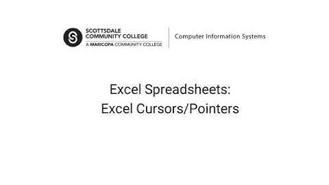 Excel Cursors and Pointers