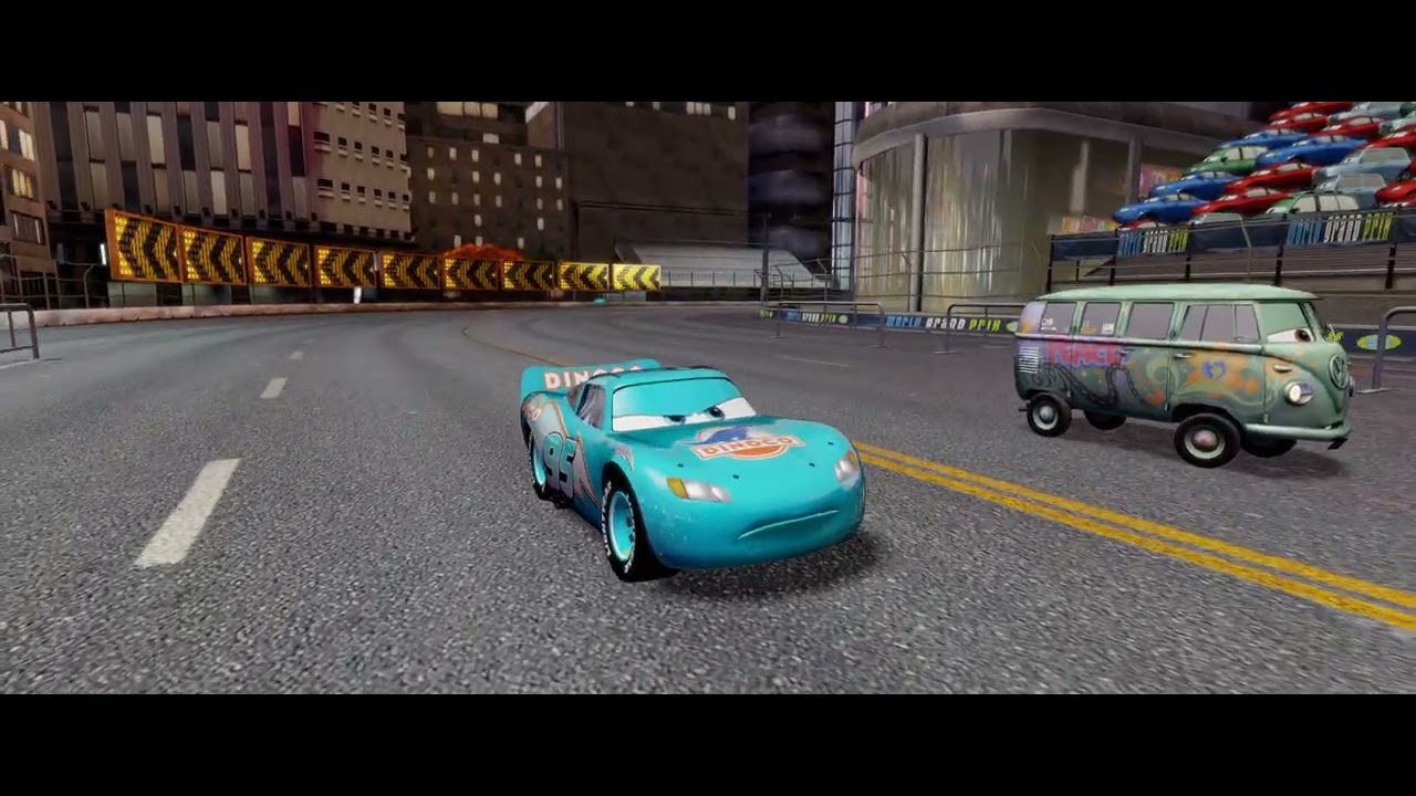 Cars 2 The Video Game (Arcade) Dinoco Lightning McQueen racing around the world on 9 laps