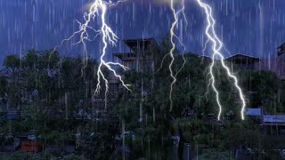 INSOMNIA RELIEF FALL ASLEEP FAST] HeavyRain on Tin Roof, Mighty Thunder & Wind |Thunderstorm