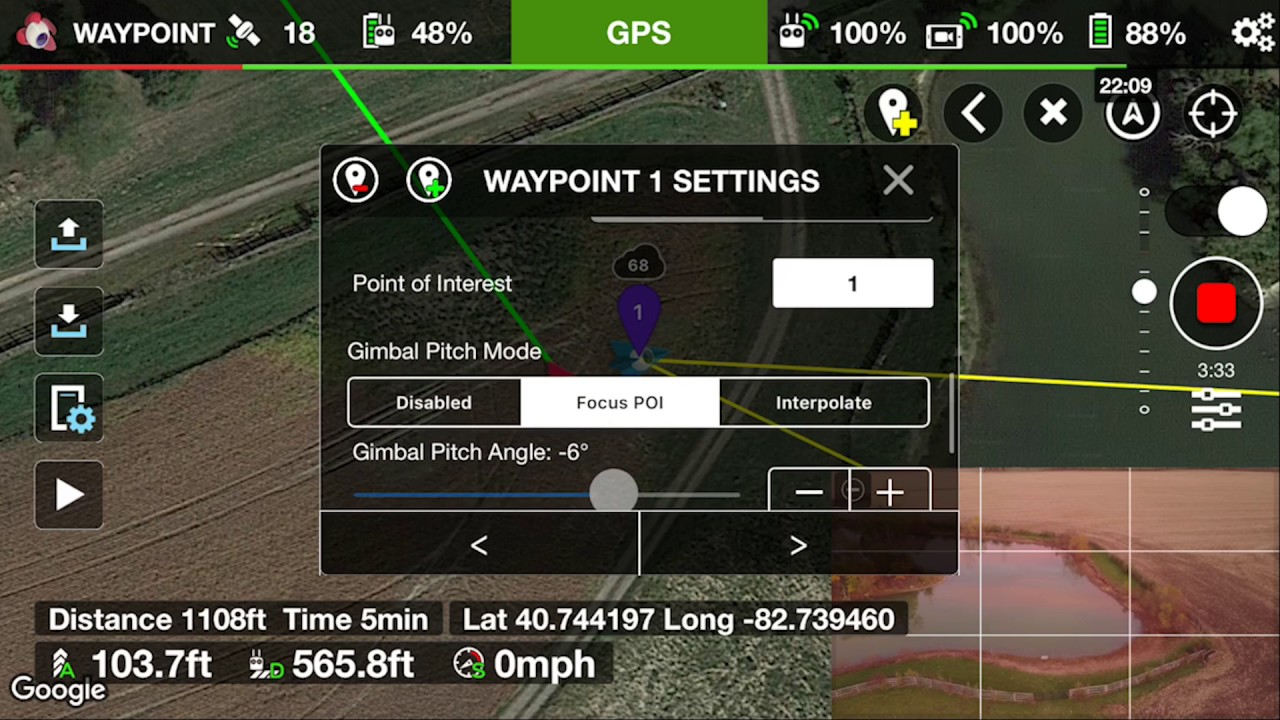 dji mavic pro waypoint mode