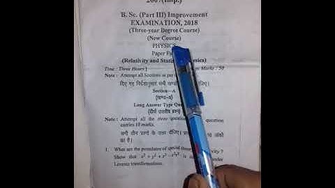 Mjpru bsc part 3 improvement physics paper first Relativity and staical physics 2018 physics third p