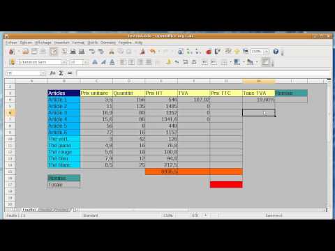 Tuto débutant tableur open office. Calc.