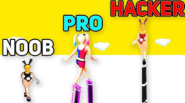 NOOB vs PRO vs HACKER in Dancing Heels Android Games All Levels