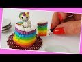 Unicorn cake / Miniature cooking / Mini Food  / Jenny's mini cooking show / 食べれるミニチュア