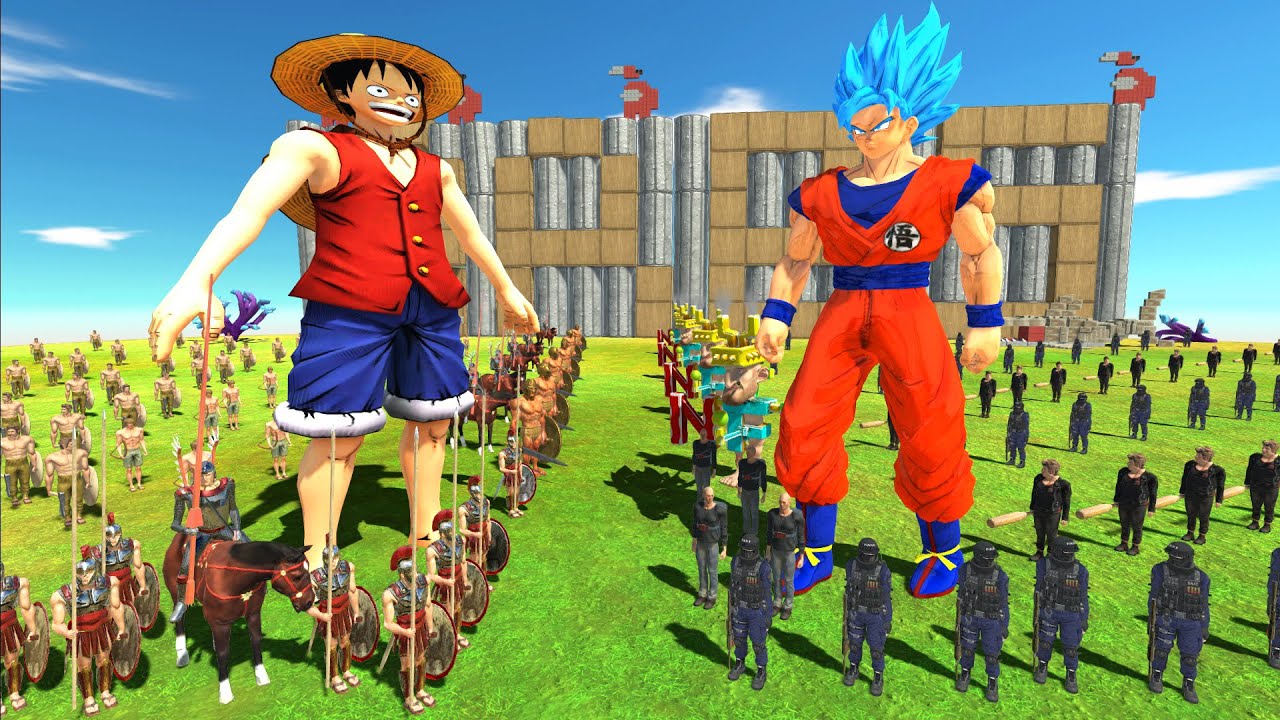 Epic War One Piece Luffy Vs Songoku Super Saiyan Blue Animal Revolt epic-war-one-piece-luffy-vs-songoku-super-saiyan-blue-animal-revolt