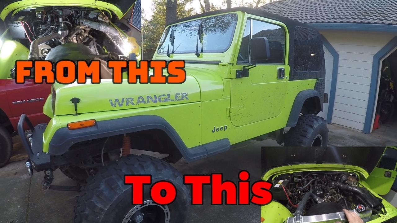 1990 Jeep Wrangler YJ  Tune up, water pump and more - YouTube