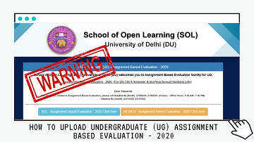 How to Upload DU S.O.L assignment pdf | S.O.L assignment upload 2020 | Online Examination UG