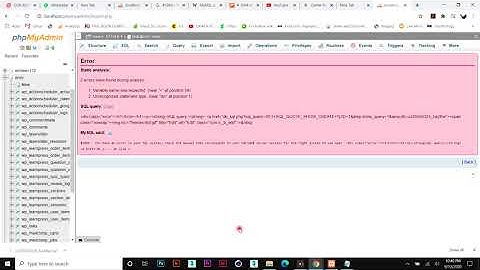 You have an error in your SQL syntax (#1064 -) check the manual corresponds to your MariaDB server