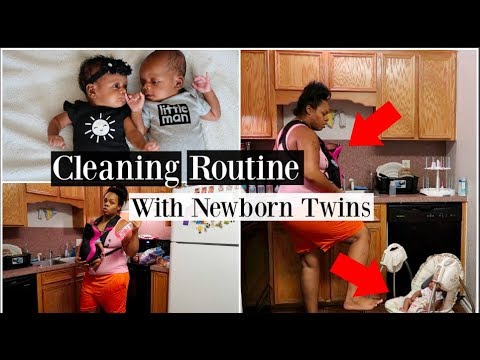 Cleaning Routine With Newborn Twins | Stay At Home Mom Of 4 Kids Cleaning Routine With Newborn Twins | Stay At Home Mom Of 4 Kids