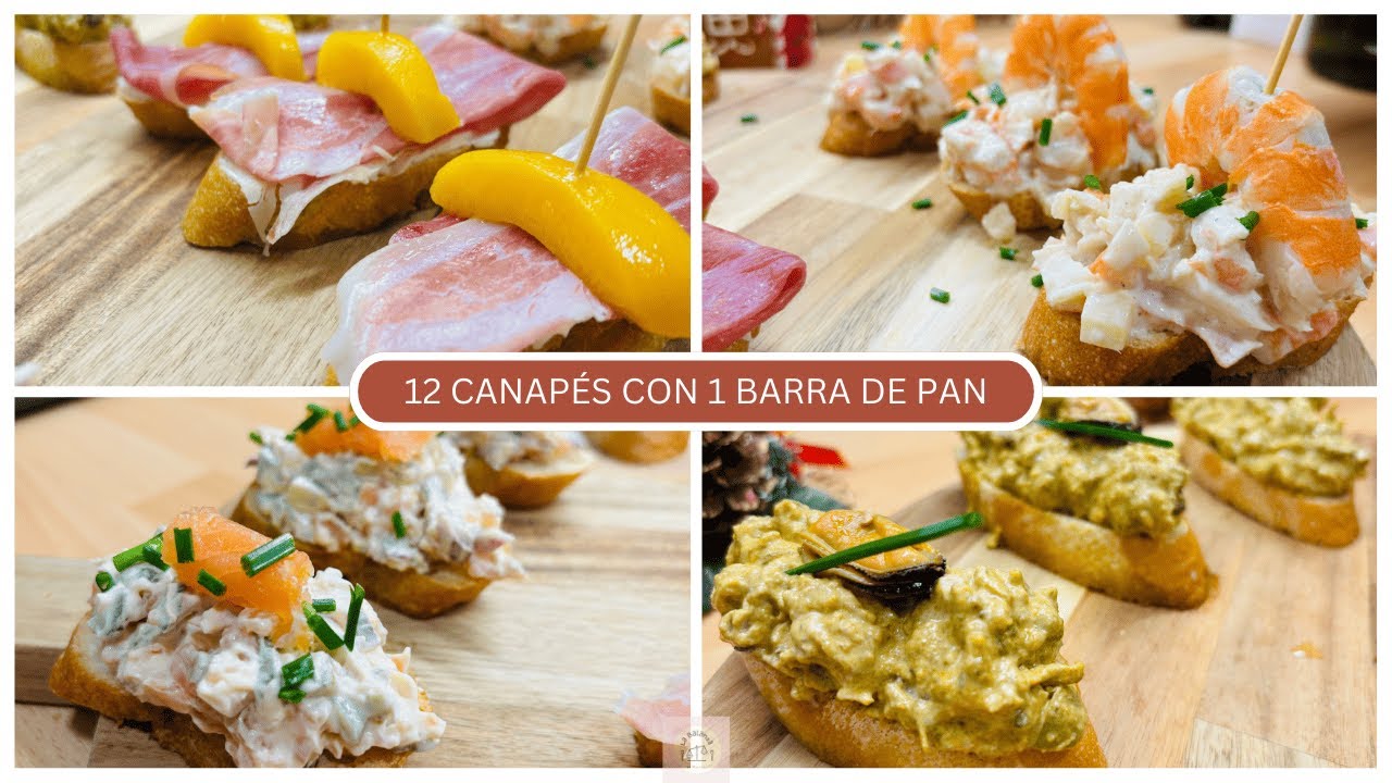 4 IDEAS DE CANAPÉS CON 1 BARRA DE PAN!!