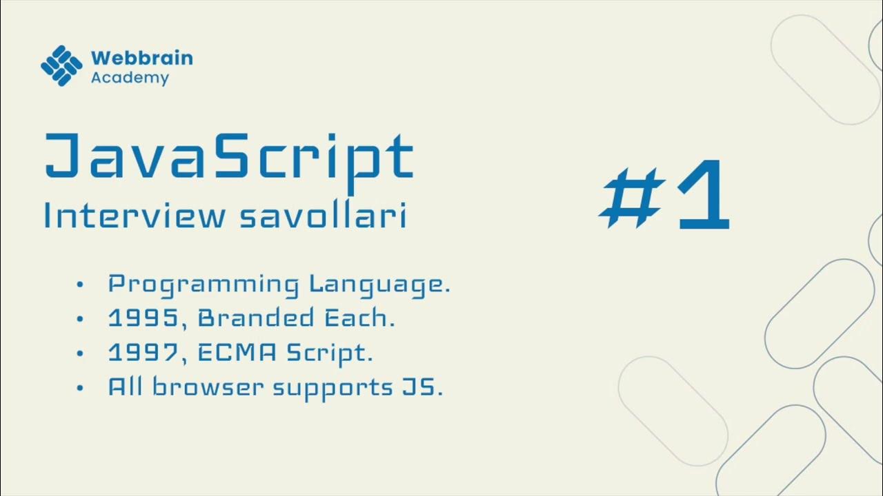 1 — savol | JavaScript nima? - YouTube