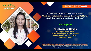 MANAGE-CIA II National Faculty Development Program II Dr. Rozalin Nayak