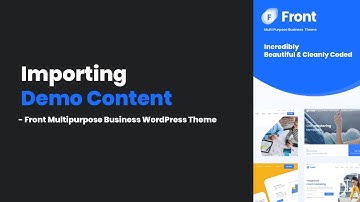 Importing Demo Content ( Simple ) - Front Multipurpose Business WordPress Theme