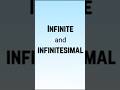 What is Infinite and Infinitesimal #shorts