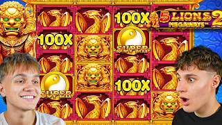 WE COULDN'T STOP WINNING HUGE ON 5 LIONS MEGAWAYS 2! (INSANE WIN)