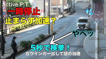 ドストライクに停止線ブッチして警察官に５秒後に速攻検挙されたミニバンの末路