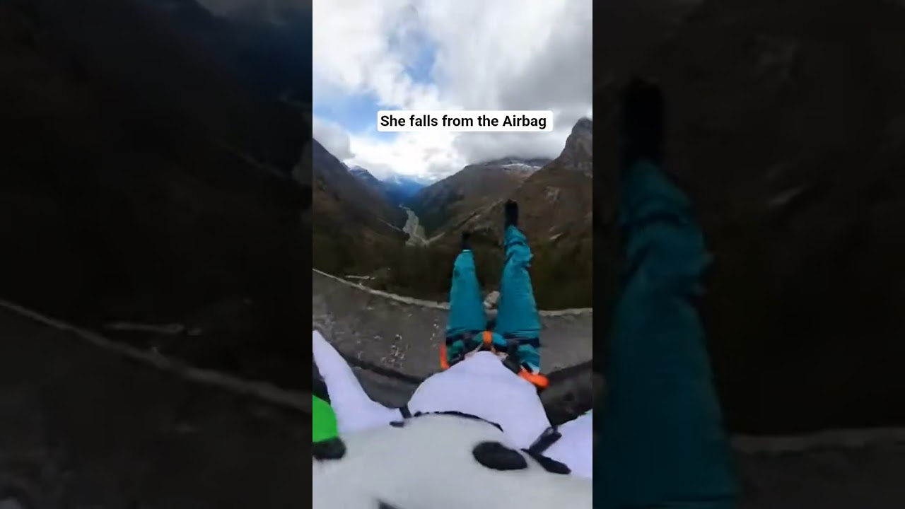 She Falls from Airbag