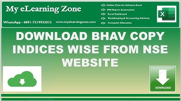 How to Download Bhav Copy Indices wise II Index wise BhavCopy