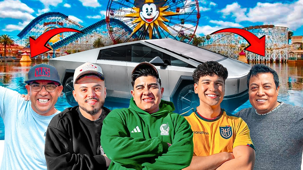 TAKING CYBER TRUCK TO DISNEYLAND WITH CONSTRUCTION WORKERS!
