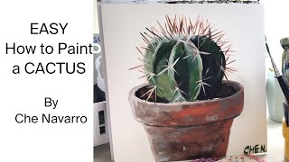 Easy How to Paint a Cactus in Acrylics