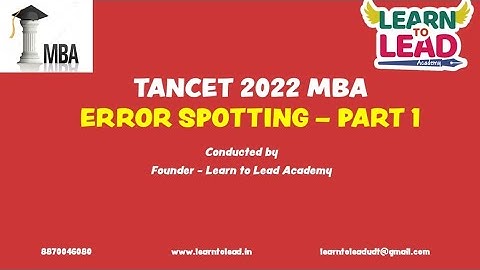 TANCET 2022| ERROR SPOTTING TANCET 2022| VOICE OF COIMBATORE