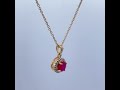 Rubin Kette Silber vergoldet nat Rubin behandelt 1.1ct nat Topase