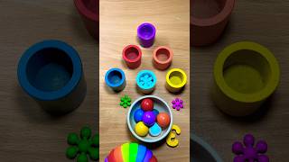Color Sorting Cups Fun 🌈 💖💚💜 #videoviral #colorsorting #foryou