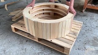 Woodworking Ideas Great From Old Pallets - Modern Style Pallet Sofa Round Chair