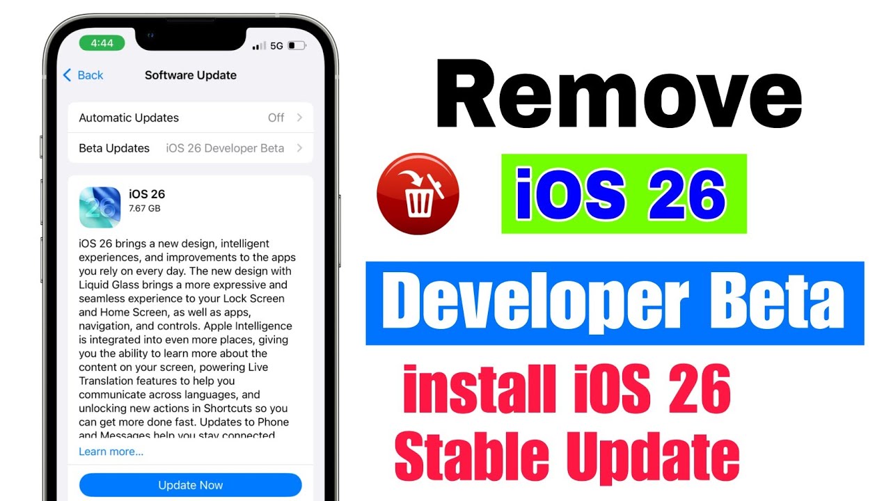 how to remove ios 26 developer beta from iphone ? | iOS 26 beta exit ...