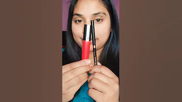 Dramatic Lipstick Hack With Black Kajal Using As Lip Liner 
